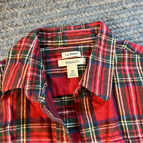 LL Bean red tartan button down - Picture 2 of 2